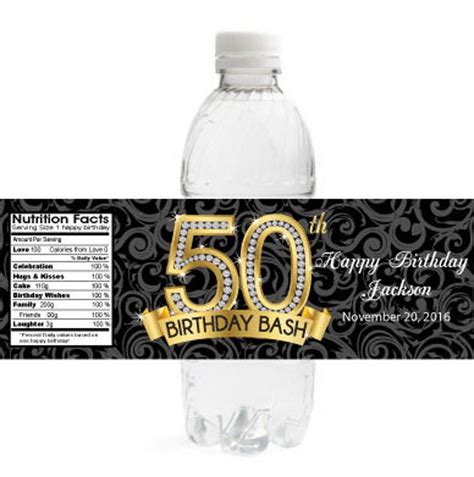 Free Printable 50th Birthday Water Bottle Labels